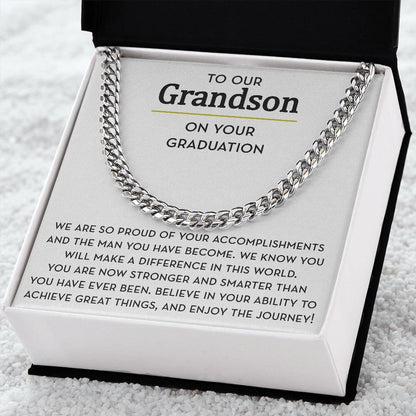 Graduation Gift for Grandson, Chain Necklace for Grandson Graduation