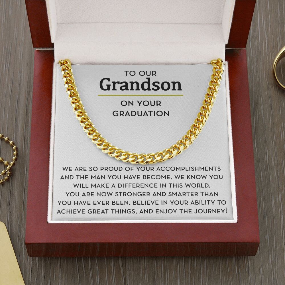 Graduation Gift for Grandson, Chain Necklace for Grandson Graduation