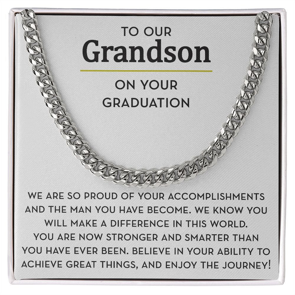 Graduation Gift for Grandson, Chain Necklace for Grandson Graduation