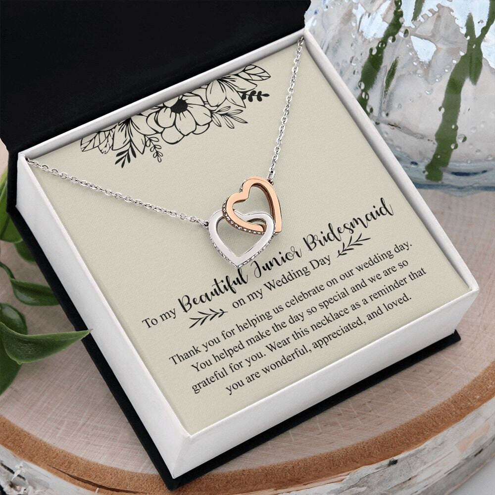 Junior Bridesmaid Gift, Necklace for Flower Girl, Bridesmaid Jewelry, Little Sister Bridesmaid Necklace, Bridal Party Gifts, Gift from Bride