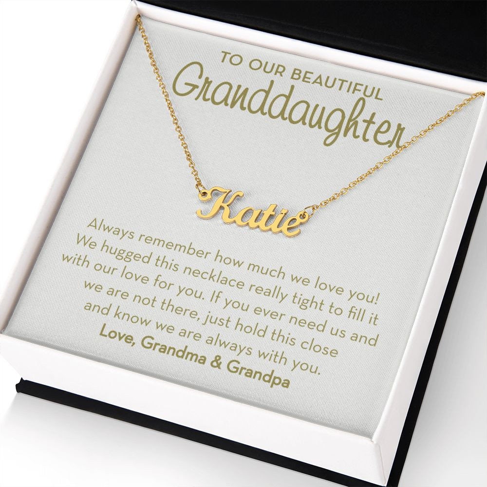 Personalized Name Necklace for Granddaughter, Gift from Grandparents
