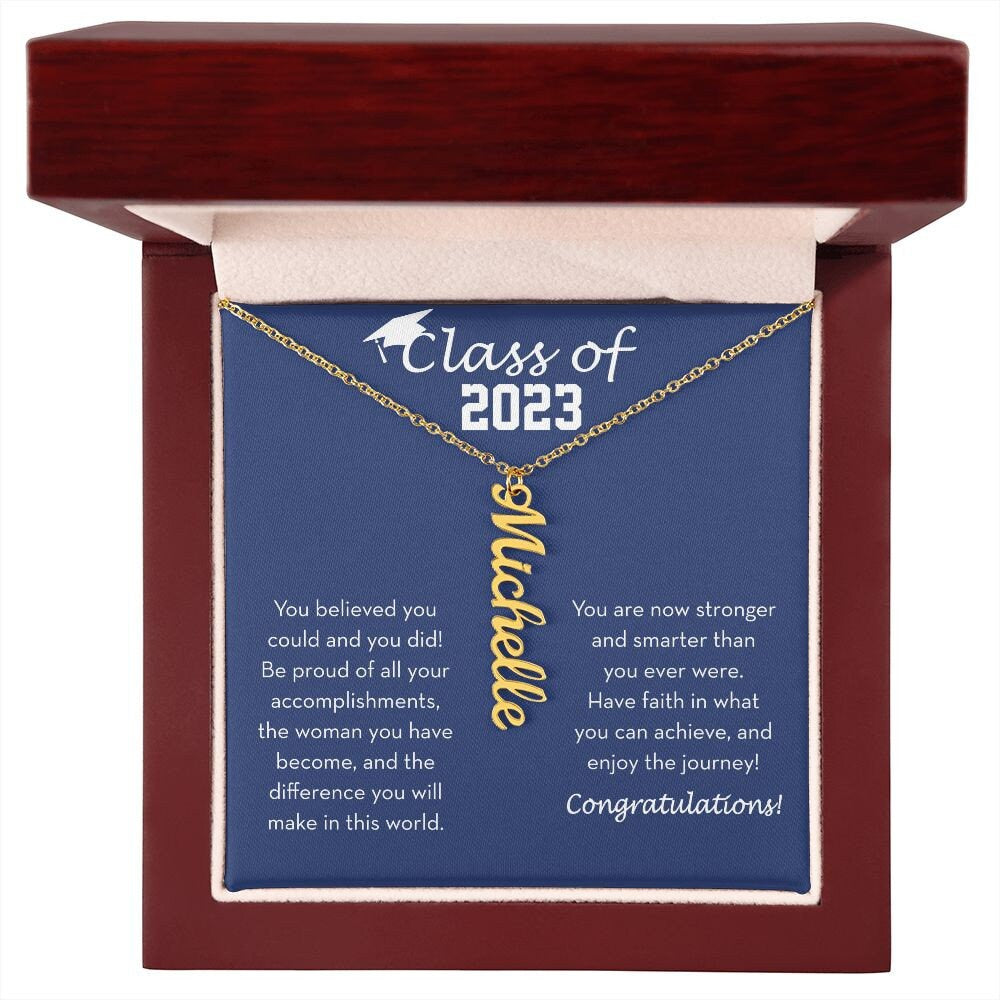 Personalized Graduation Gift for Her, Custom Graduation Necklace, Dainty Name Necklace, High School / College Graduation, Class of 2023