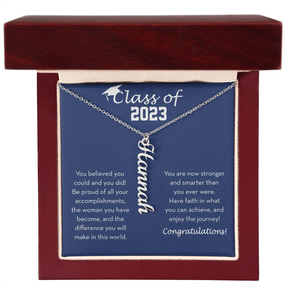 Personalized Graduation Gift for Her, Custom Graduation Necklace, Dainty Name Necklace, High School / College Graduation, Class of 2023
