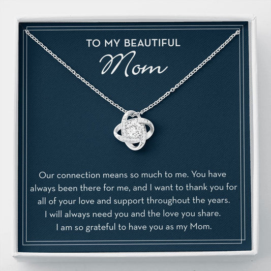 Gift for my Beautiful Mom, Mom Necklace from Daughter or Son