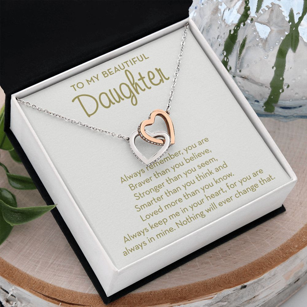Gift for Daughter, to My Daughter Necklace from Mom or Dad, Mother Daughter Gifts Daughter Birthday Gift Two-Toned Box