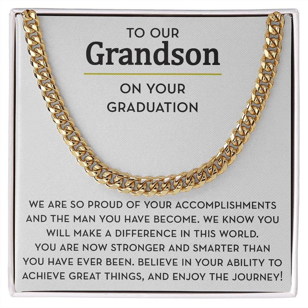 Graduation Gift for Grandson, Chain Necklace for Grandson Graduation