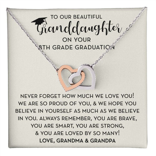 Gift for Granddaughter, 8th Grade Graduation Necklace for Granddaughter