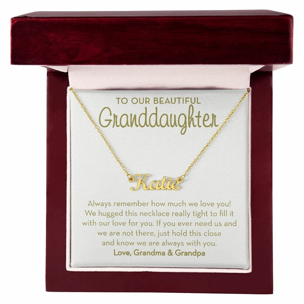 Personalized Name Necklace for Granddaughter, Gift from Grandparents