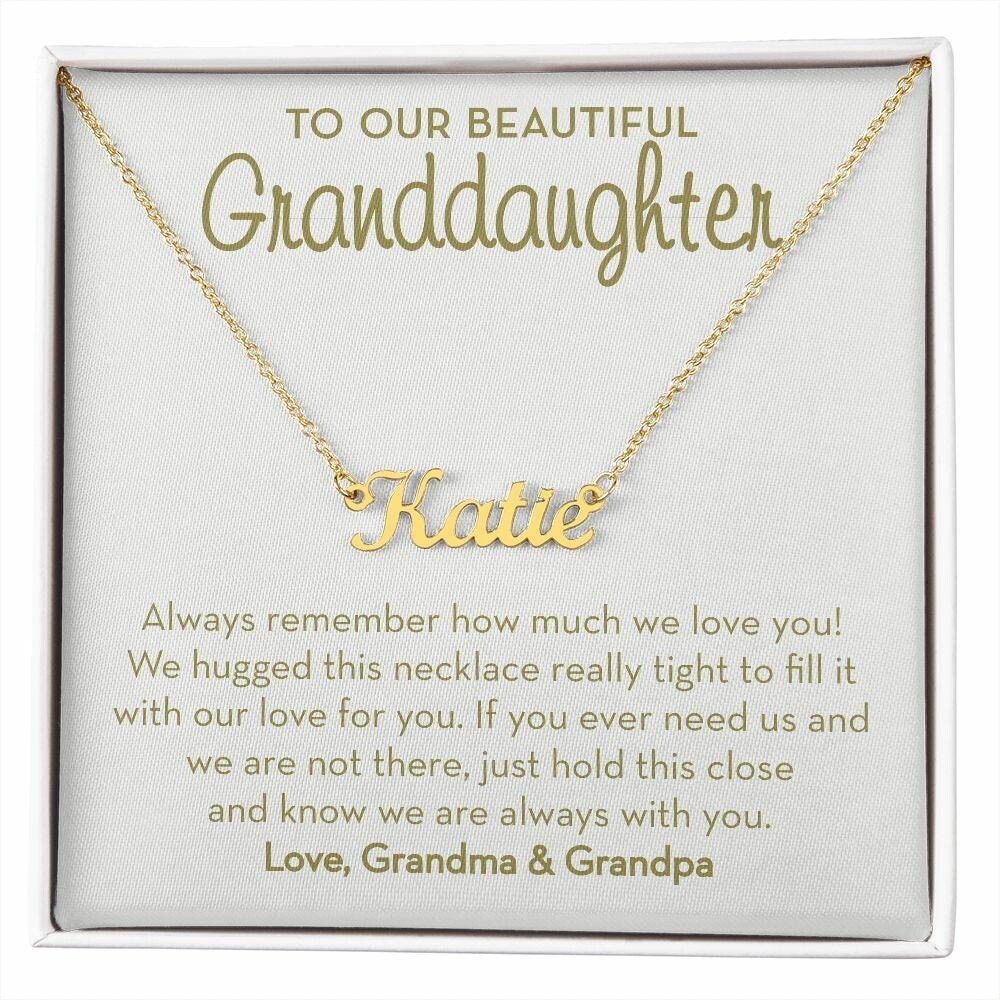 Personalized Name Necklace for Granddaughter, Gift from Grandparents