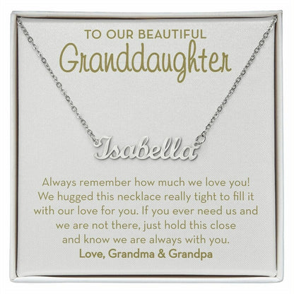Personalized Name Necklace for Granddaughter, Gift from Grandparents